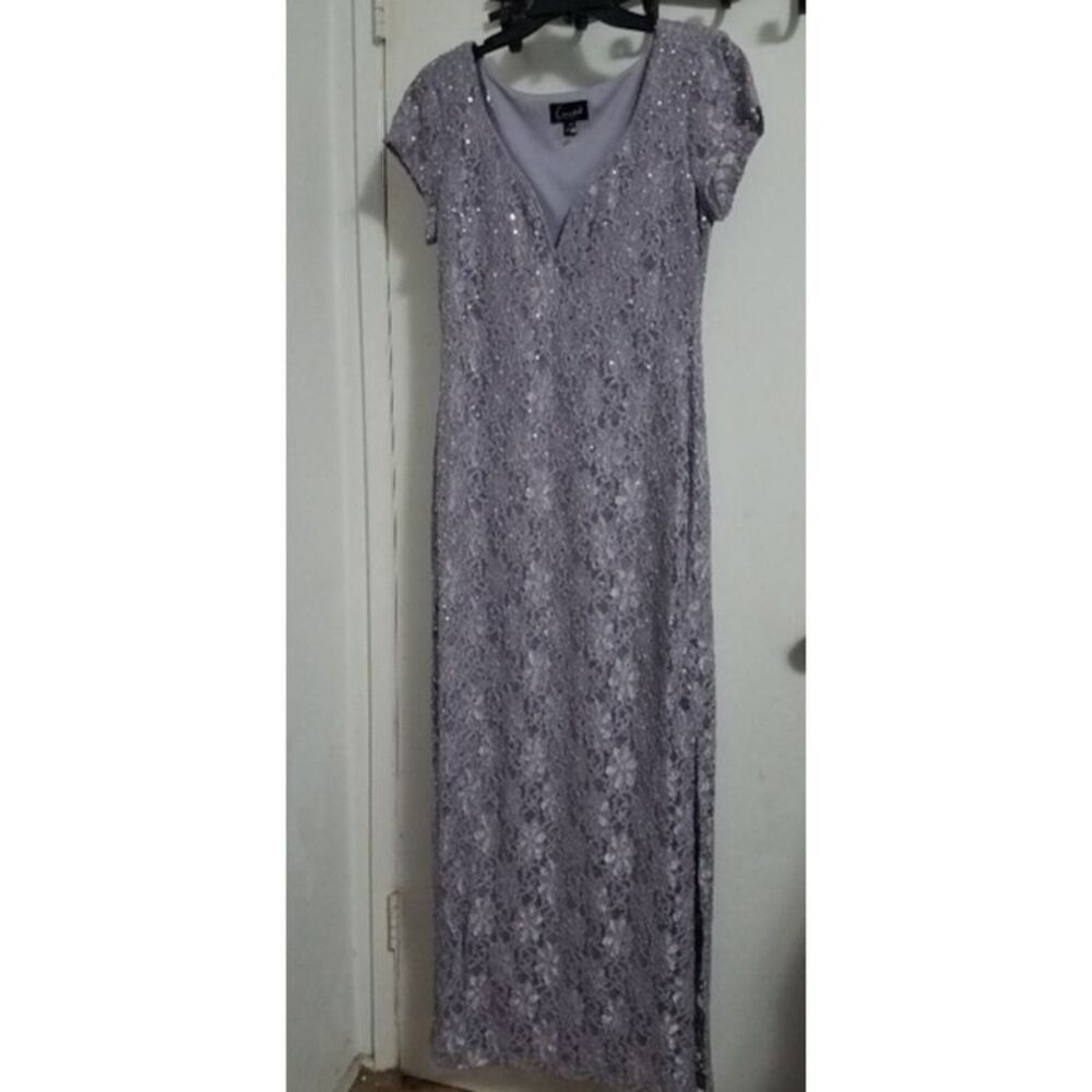 CONNECTED APPAREL Womens Gray Short Sleeve Maxi Body Con Dress Petites 6P